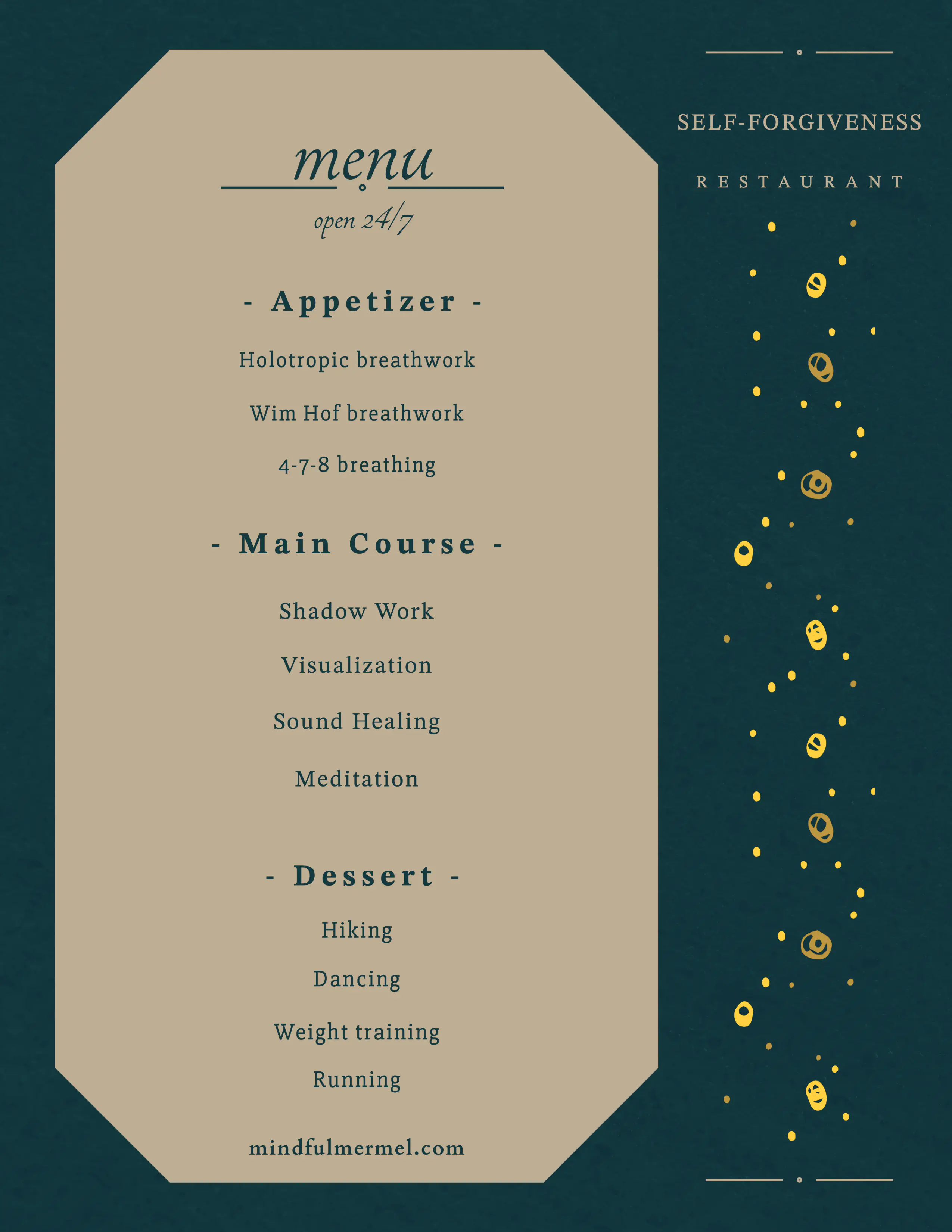 self-forgiveness menu